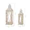 Glitzhome® White Farmhouse Wood & Metal Lantern Set